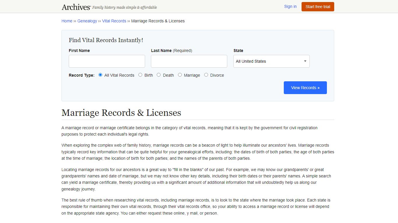 Marriage Records & Licenses - Archives.com