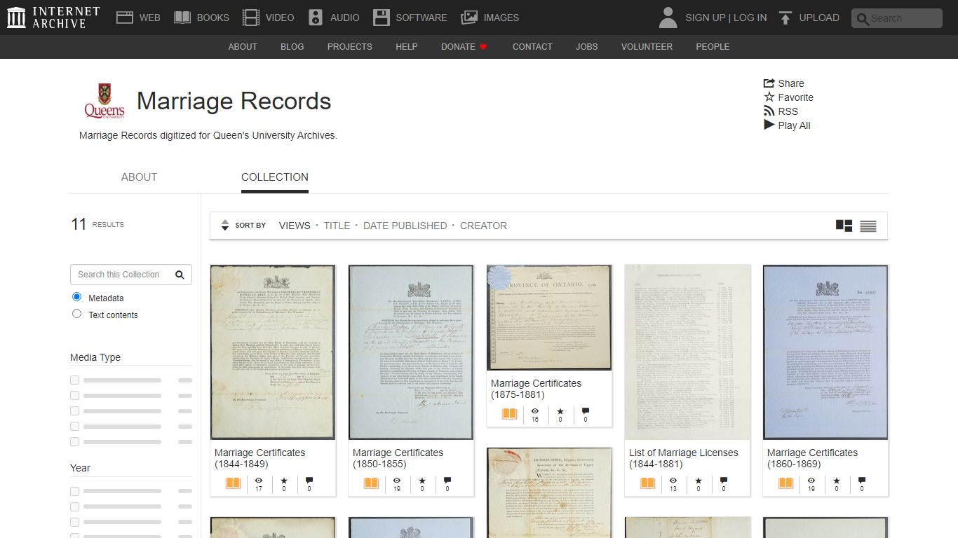 Marriage Records : Free Texts - Internet Archive